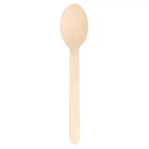 Colheres 'wood' makan  15,8 cm natural madeira (100 unidade)