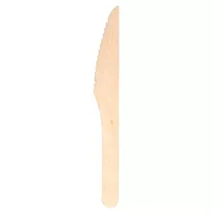 Faca 'wood' makan  16,4 cm natural madeira (100 unidade)