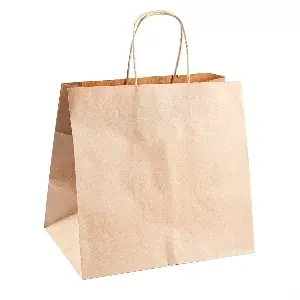 Sacos sos catering com asas  80 g/m2 26+17x24 cm natural kraft (250 unidade)