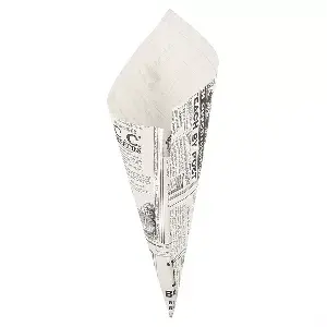 Cones de papel times 100 g 70 g/m2 24x17 cm branco perg.anti-gordura (2000 unidade)