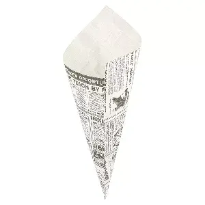 Cones de papel times 250 g 70 g/m2 29,5x21 cm branco perg.anti-gordura (2000 unidade)