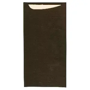 Bolsas talheres + guardanapo 'just in time open'  80 + 10pe g/m2 11,2x22,5 cm preto kraft verjurado (400 unidade)