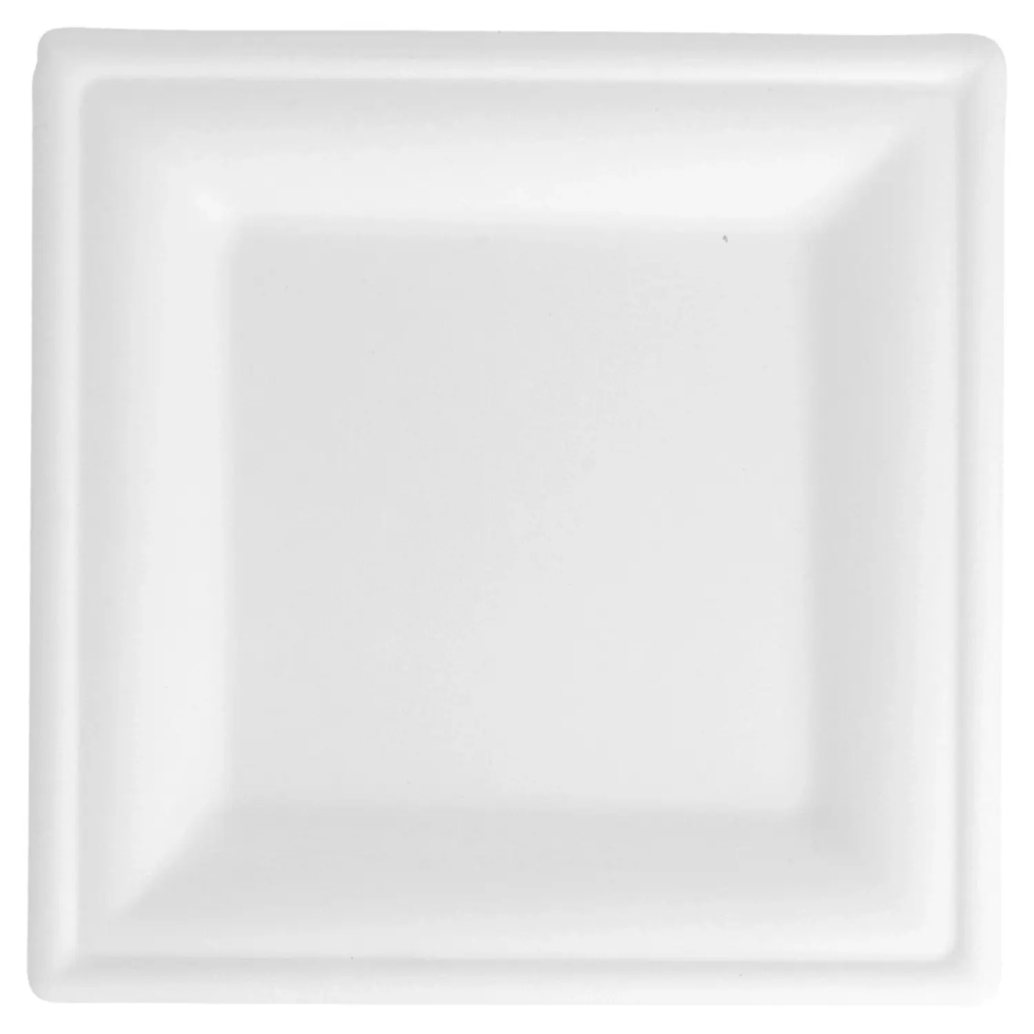 Platos cuadrados 'bionic'  16x16x1 cm blanco bagazo (1000 unid.)