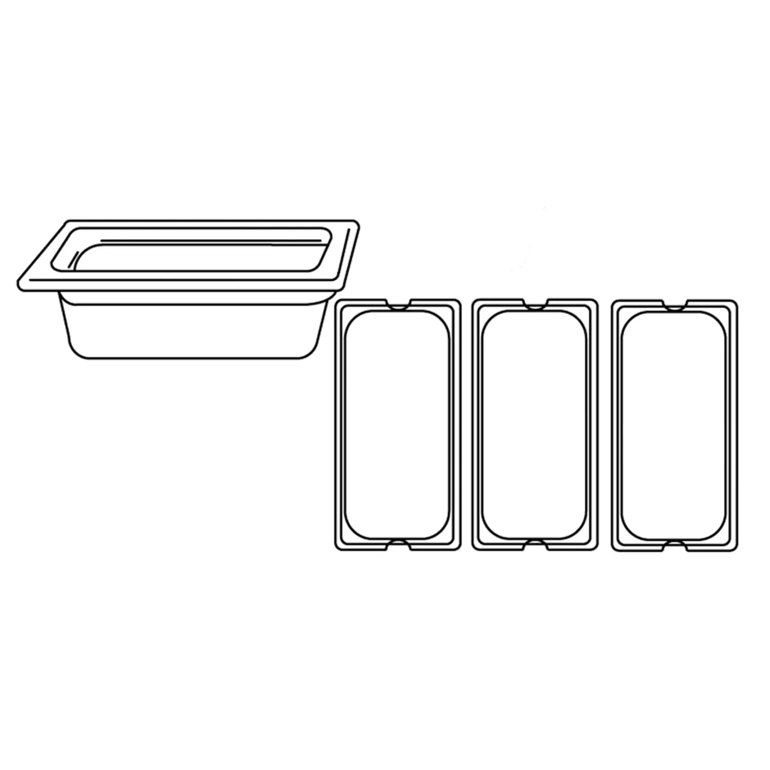 Recipiente gastronorm 1/3 4,9 l 32,5x17,5x15 cm prateado inox (1 unidade)