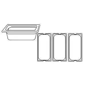 Recipiente gastronorm 1/3 4,9 l 32,5x17,5x15 cm prateado inox (1 unidade)
