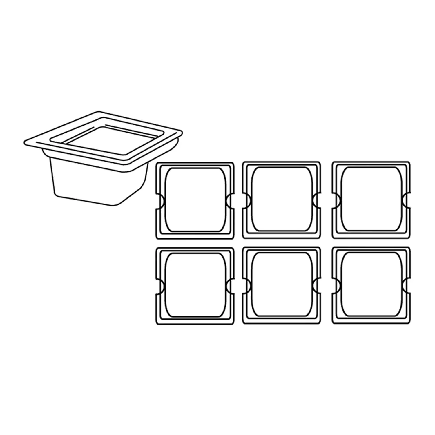 Recipiente gastronorm 1/6 1,9 l 17,6x16,2x15 cm prateado inox (1 unidade)