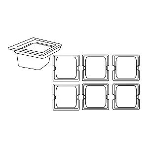 Recipiente gastronorm 1/6 1,9 l 17,6x16,2x15 cm prateado inox (1 unidade)