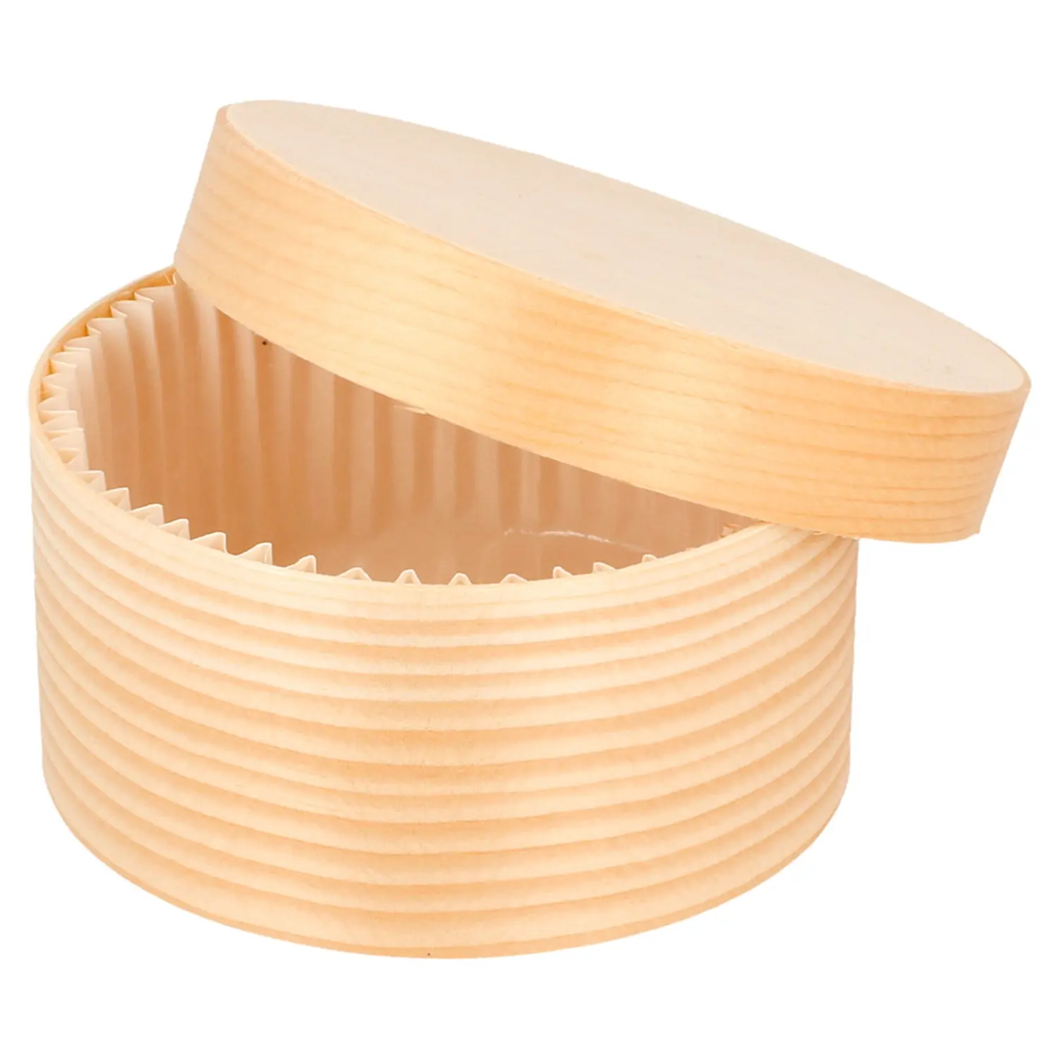 Mini caixas cilíndricas tampa + cápsula 'wood' 150 ml ø 8x4 cm natural madeira (200 unidade)