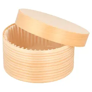Mini caixas cilíndricas tampa + cápsula 'wood' 150 ml ø 8x4 cm natural madeira (200 unidade)