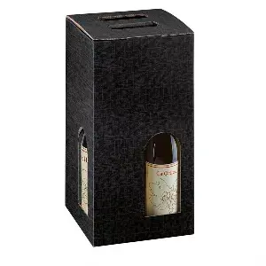 20 u. caixas 4 garrafas  18x18x34 cm preto cartão (1 unidade)