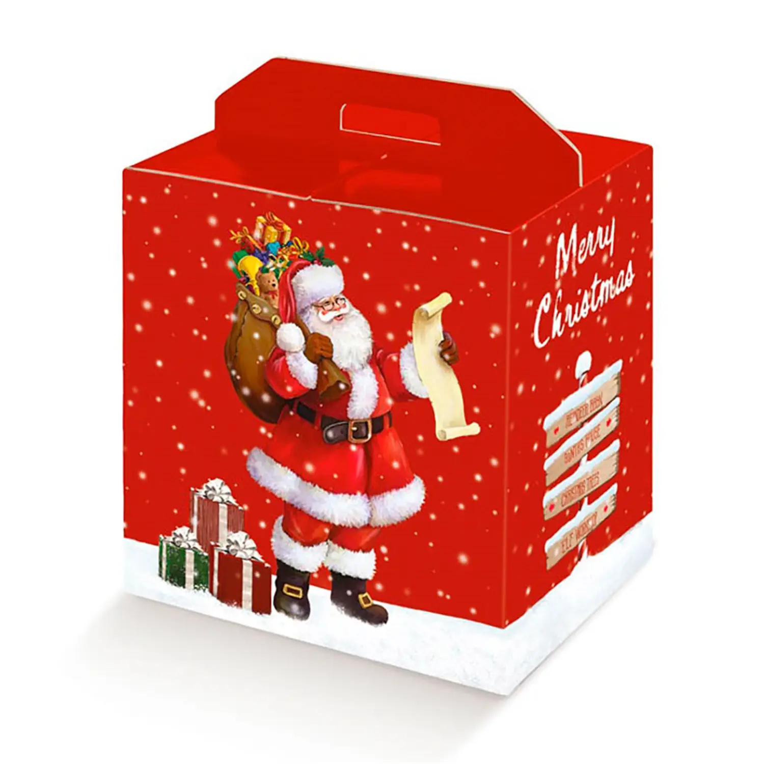 30 u. caixas garrafas/outros 'papa noël'  33x25x35 cm encarnado cartão (1 unidade)