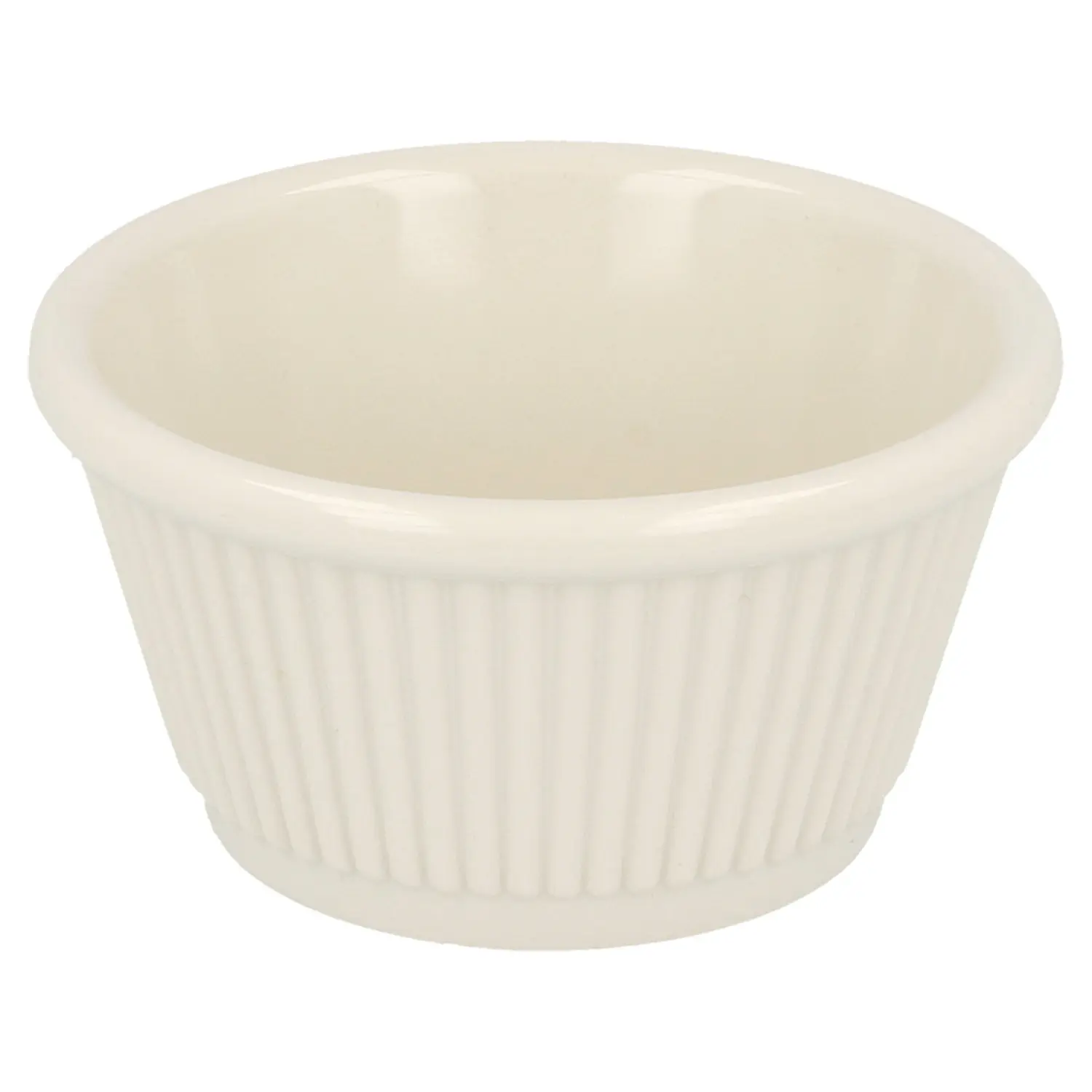 Ramequins estriados 'asami ware' 60 ml ø 6,9x2,5 cm marfim melamina (24 unidade)