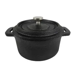 Cocotte rotonda con coperchio 250 ml ø 10(12,9)x5 cm nero ferro (12 unità)
