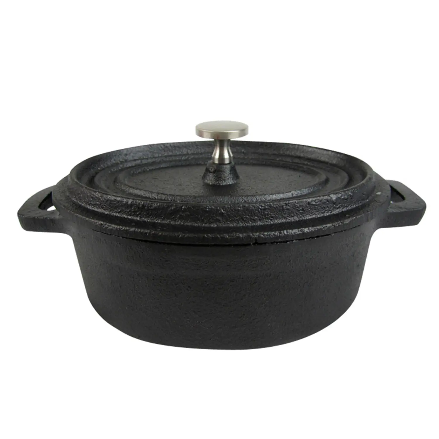 Cocotte ovale con coperchio 450 ml 15,3(19)x10x6,3 cm nero ferro (6 unità)