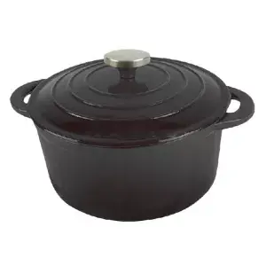 Cocotte rotonda con coperchio 2500 ml ø 21(28)x10,2 cm nero ferro (4 unità)