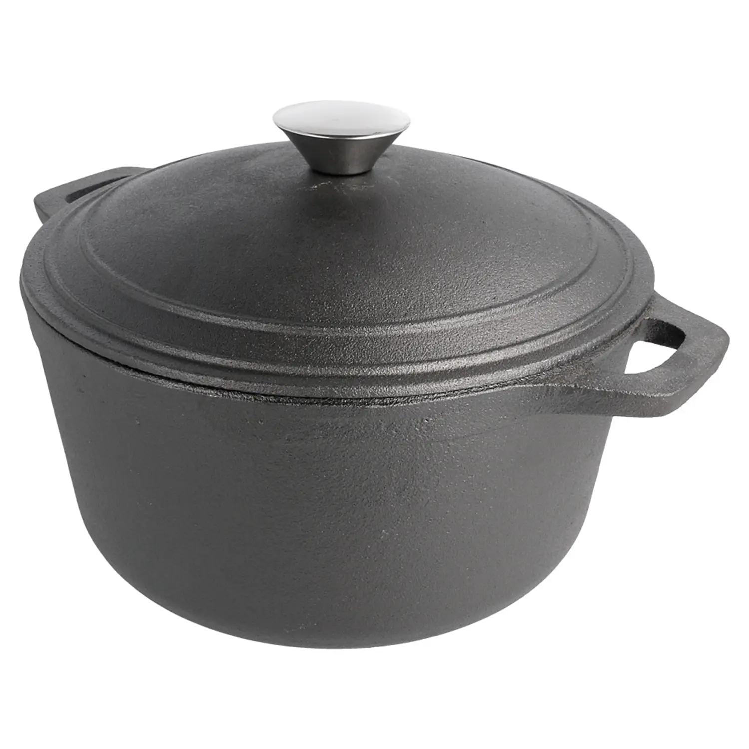 Cocotte rotonda con coperchio 4800 ml ø 25,5(33)x12,5 cm nero ferro (2 unità)