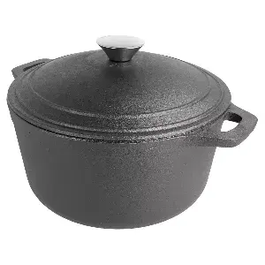 Cocotte rotonda con coperchio 4800 ml ø 25,5(33)x12,5 cm nero ferro (2 unità)