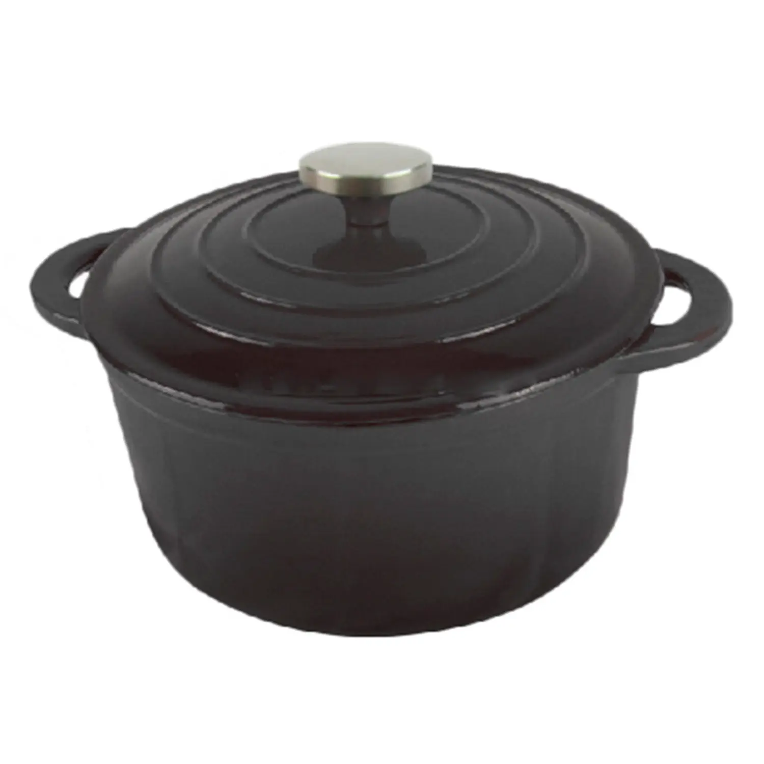 Cocotte rotonda con coperchio 5800 ml ø 28(33,3)x13 cm nero ferro (3 unità)