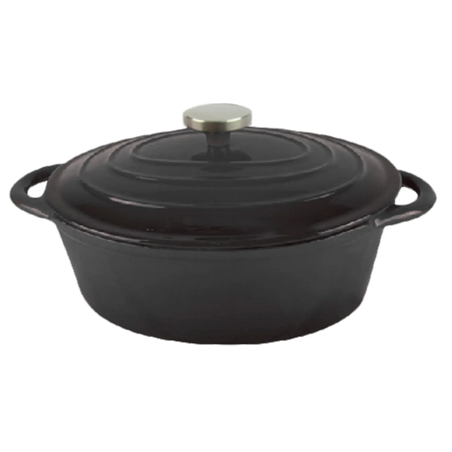 Cocotte ovale con coperchio 4500 ml 30,5(37,5)x23x11,5 cm nero ferro (2 unità)