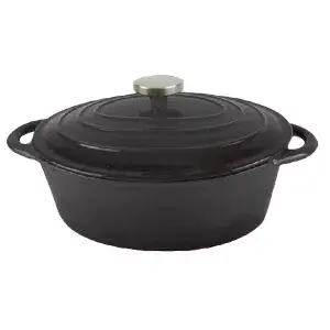 Cocotte ovale con coperchio 4500 ml 30,5(37,5)x23x11,5 cm nero ferro (2 unità)