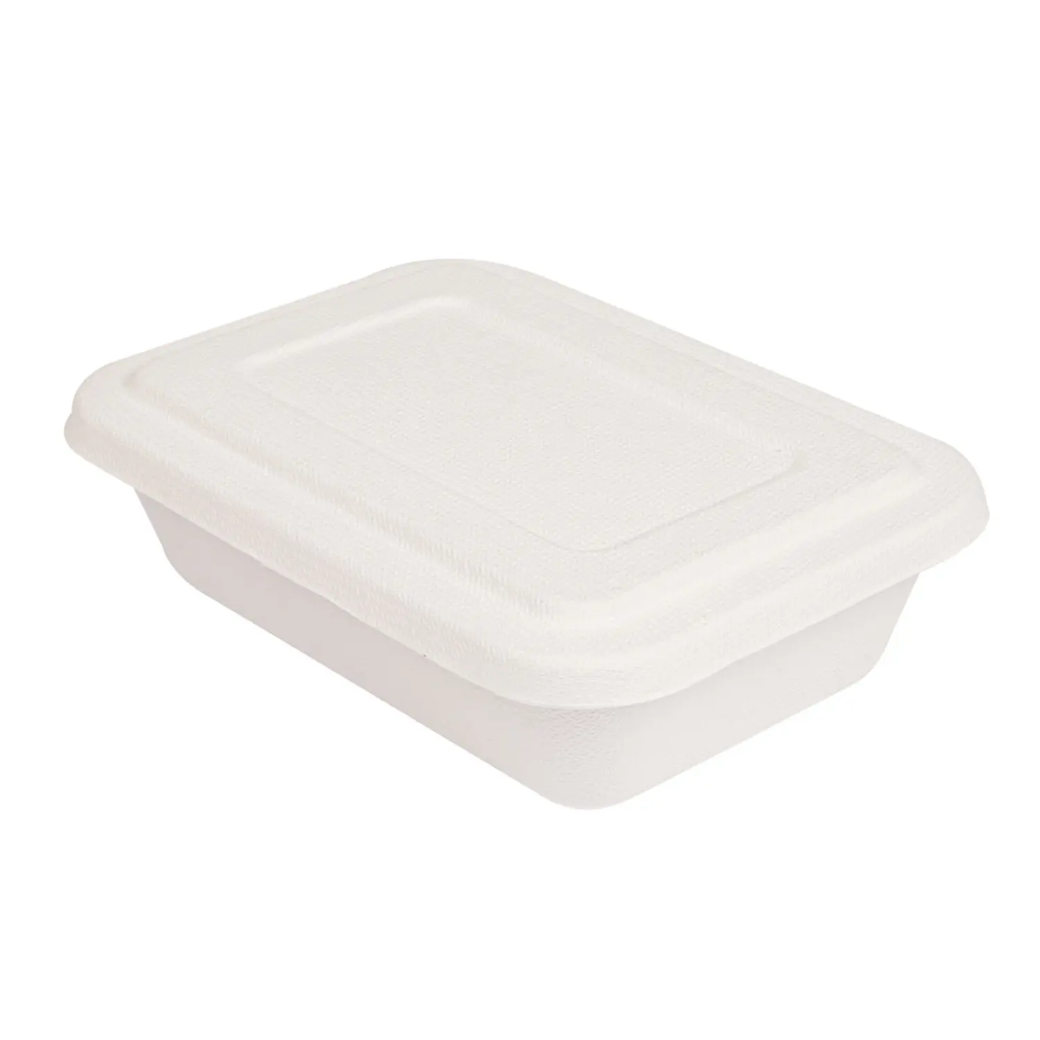 Bandejas + tapa 'bionic' 800 ml 19,3x13,5x5 cm blanco bagazo (400 unid.)