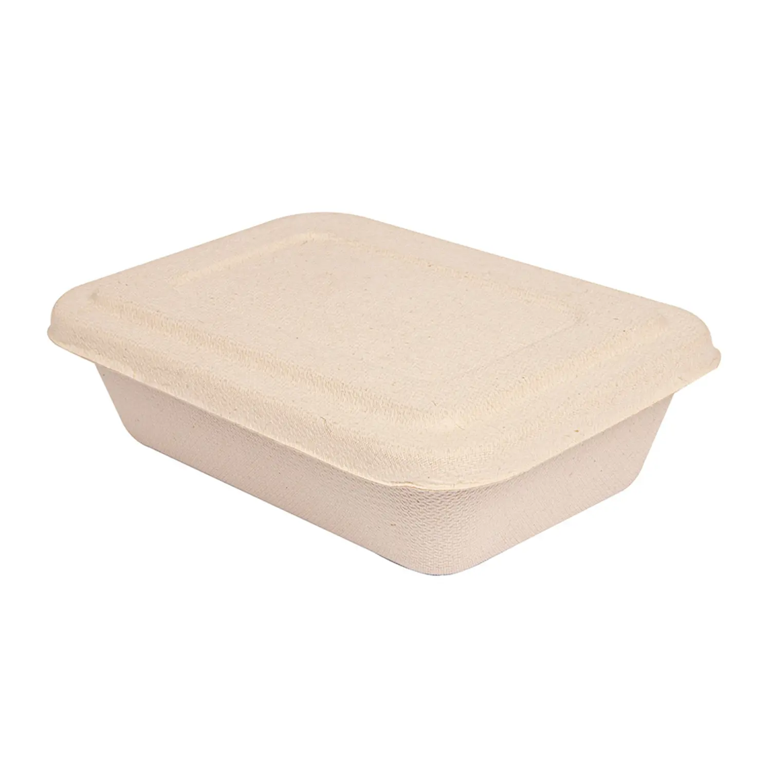 Bandejas + tapa 'bionic' 800 ml 19,3x13,5x5 cm natural bagazo (400 unid.)