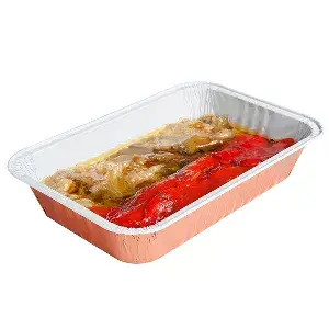 Contenitori laccati 800 ml 21x14x3,8 cm rame alluminio (100 unità)