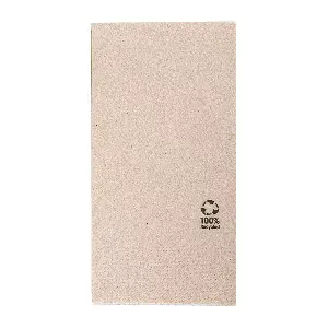 Tovaglioli ecolabel 2 veli piegato 1/8 'feel green'  18 g/m2 40x40 cm naturale tissue riciclato (1800 unità)