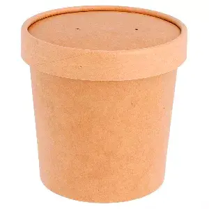 Recipientes com tampas 360 ml - 12 oz 300 + 18 pe g/m2 ø 9/7,3x8,6 cm natural kraft (250 unidade)