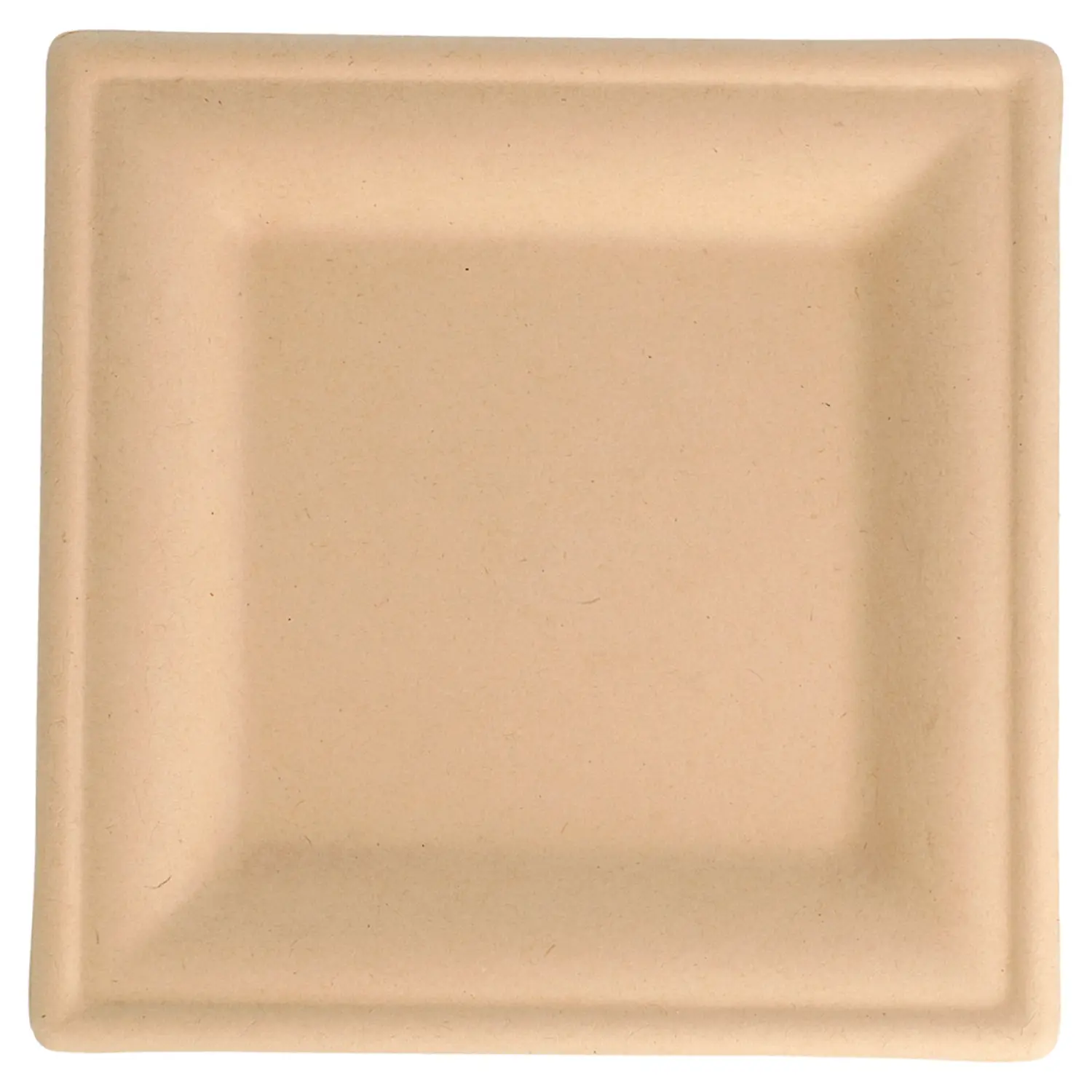 Platos cuadrados 'bionic'  16x16x1 cm natural bagazo (1000 unid.)