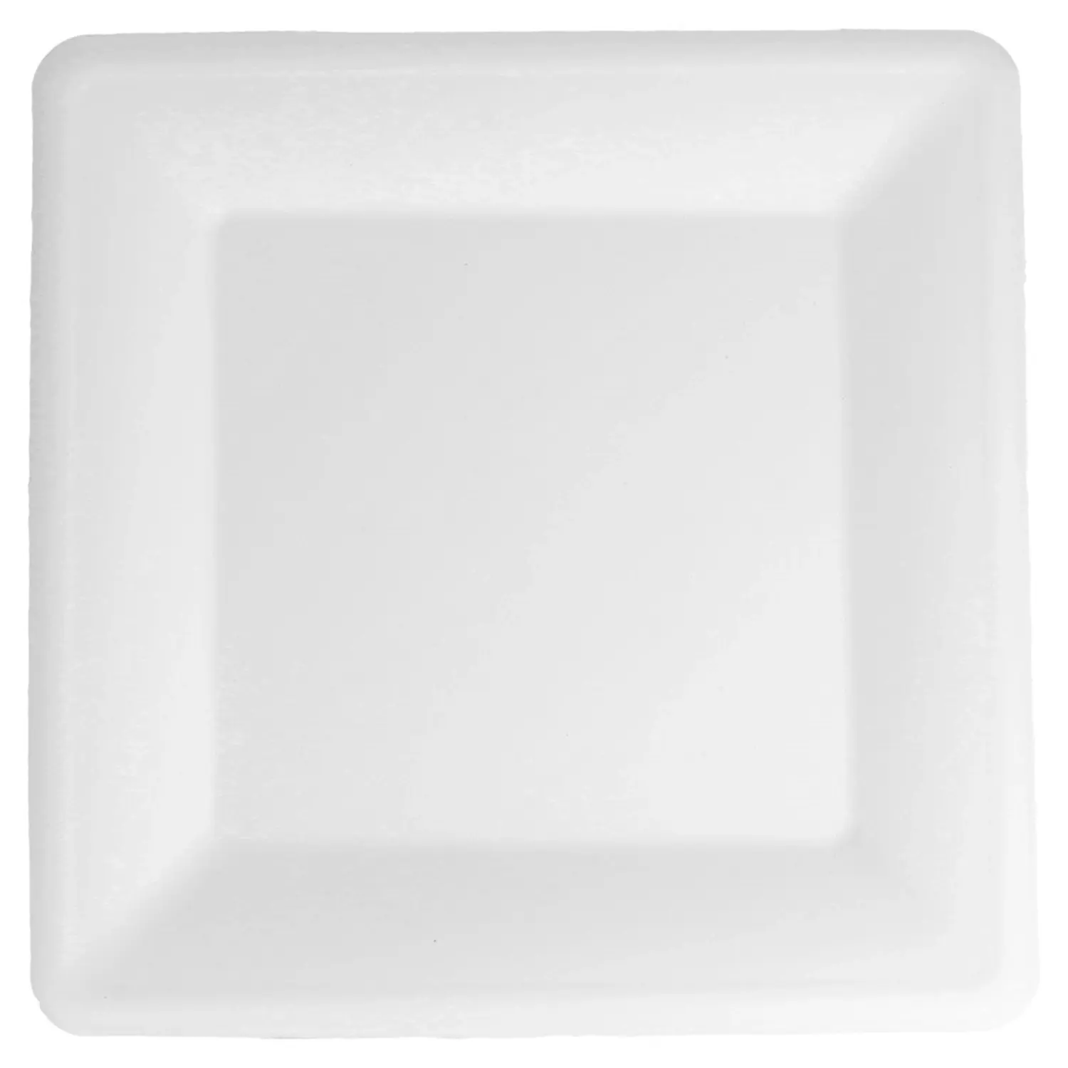 Platos cuadrados 'bionic'  26,2x26,2x1,9 cm blanco bagazo (300 unid.)