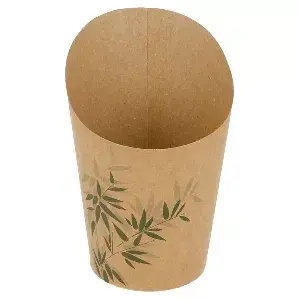 Copos para batatas fritas abertos 'feel green' 9 oz - 270 ml 200 + 25pe g/m2 ø7x10,5 cm castanho cartolina (100 unidade)