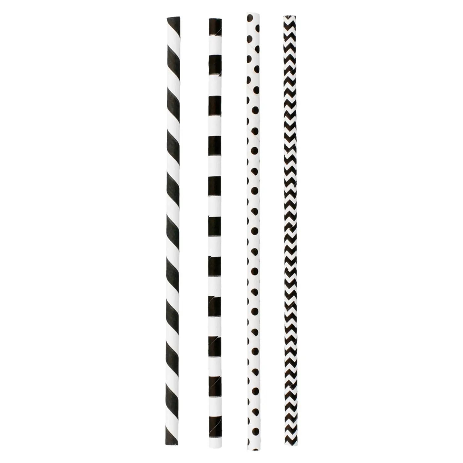 Cannucce dritte a strisce e punti 'paper'  ø0,60x20 cm colori varie carta (3000 unità)