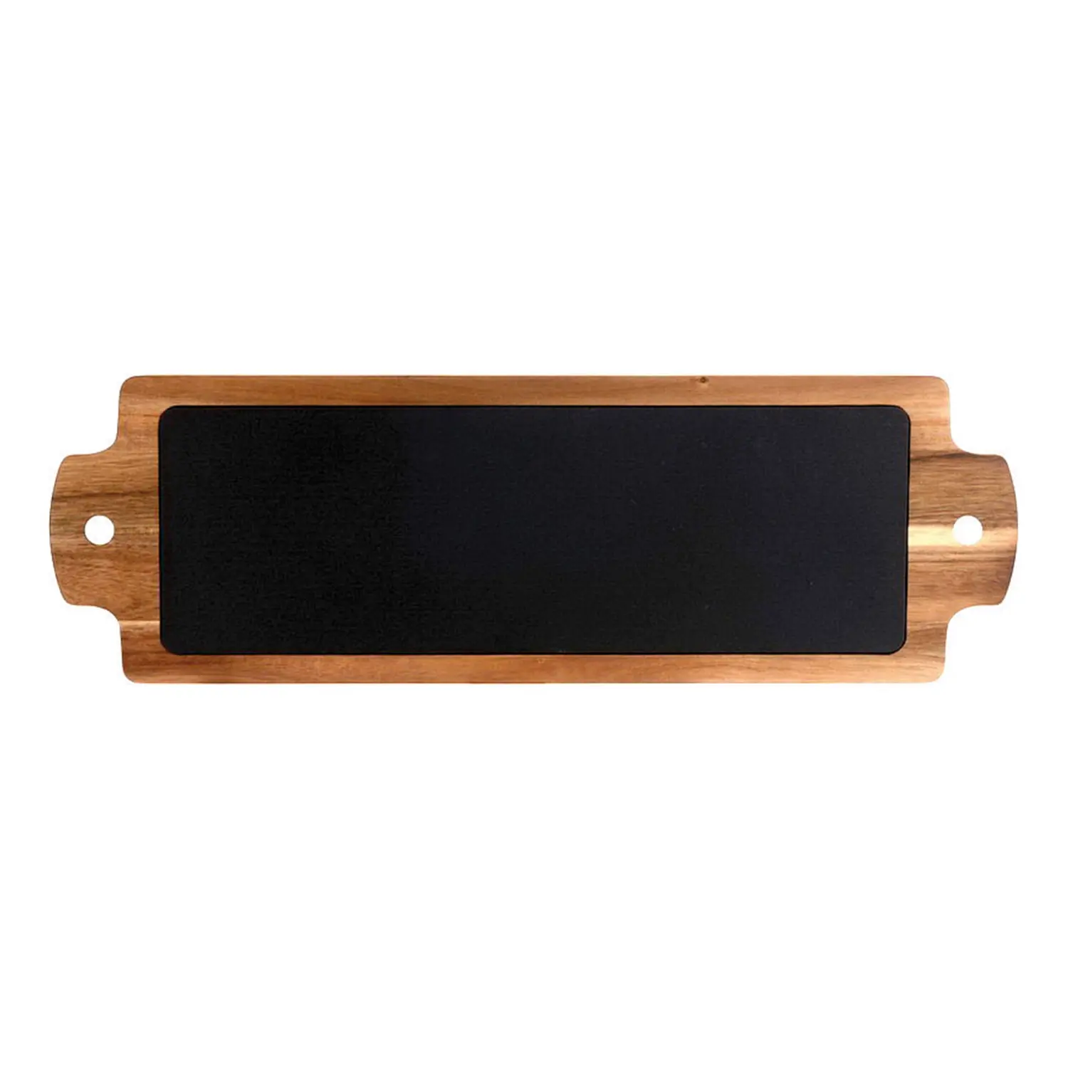 Tábua apresentação retangular 'wood'  48,2x15,2x1,5 cm natural ardósia+madeira (4 unidade)