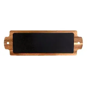 Tábua apresentação retangular 'wood'  48,2x15,2x1,5 cm natural ardósia+madeira (4 unidade)