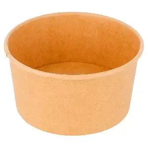 Tarrinas helados 150 ml 250 + 18 pe g/m2 ø8,5x4,5 cm marrón cartoncillo (2000 unid.)