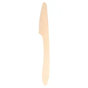 Facas 'wood' curve  19,3 cm natural madeira (100 unidade)