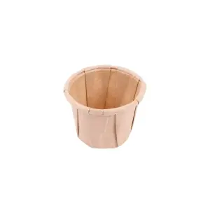 Tarrinas papel plisado 22 ml (0,7 oz) 80 g/m2 ø3,8/2,6x2,8 cm natural perg. antigrasas (250 unid.)