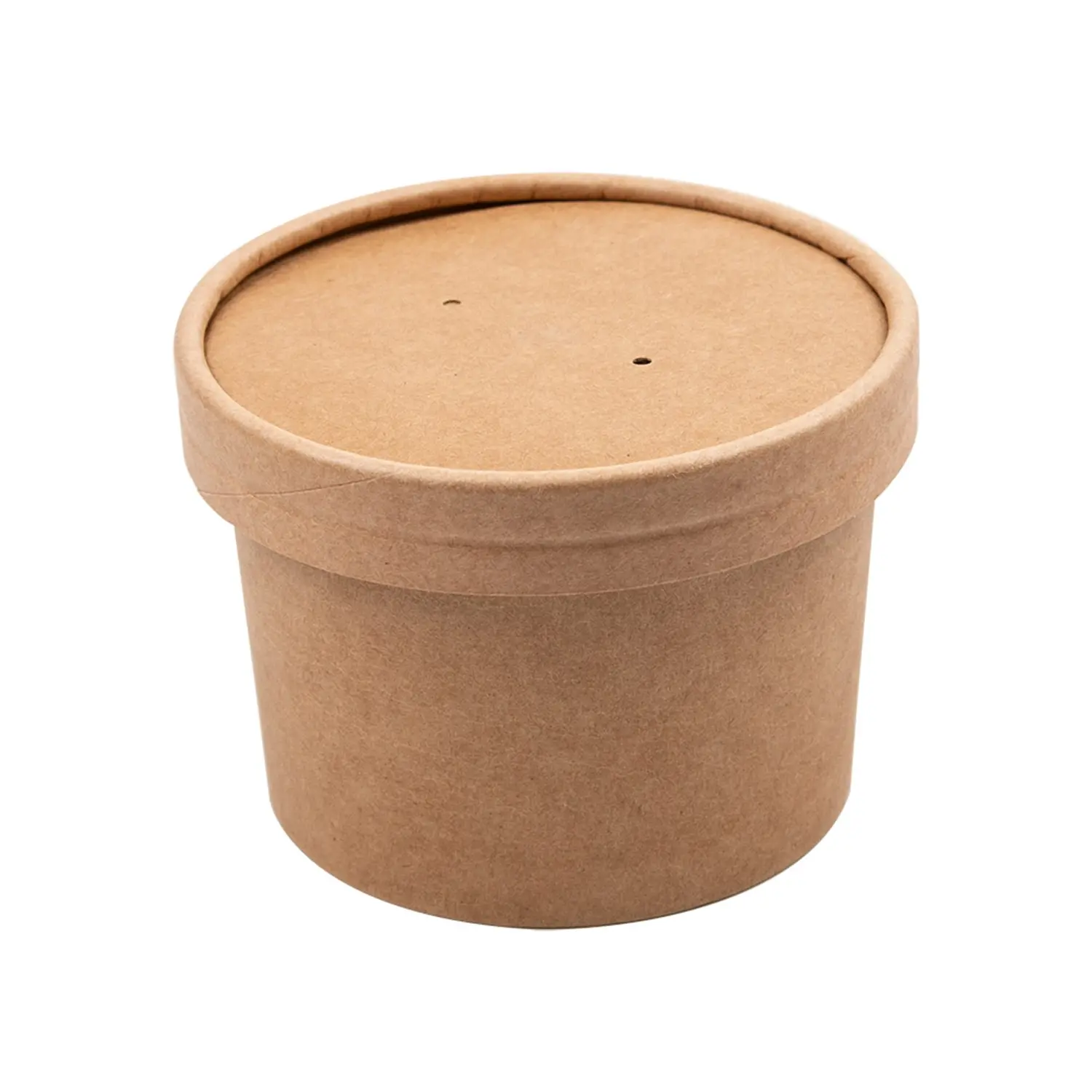 Contenitori con coperchi 240 ml - 8 oz 300 + 18 pe g/m2 ø9/7,5x6 cm naturale kraft (250 unità)