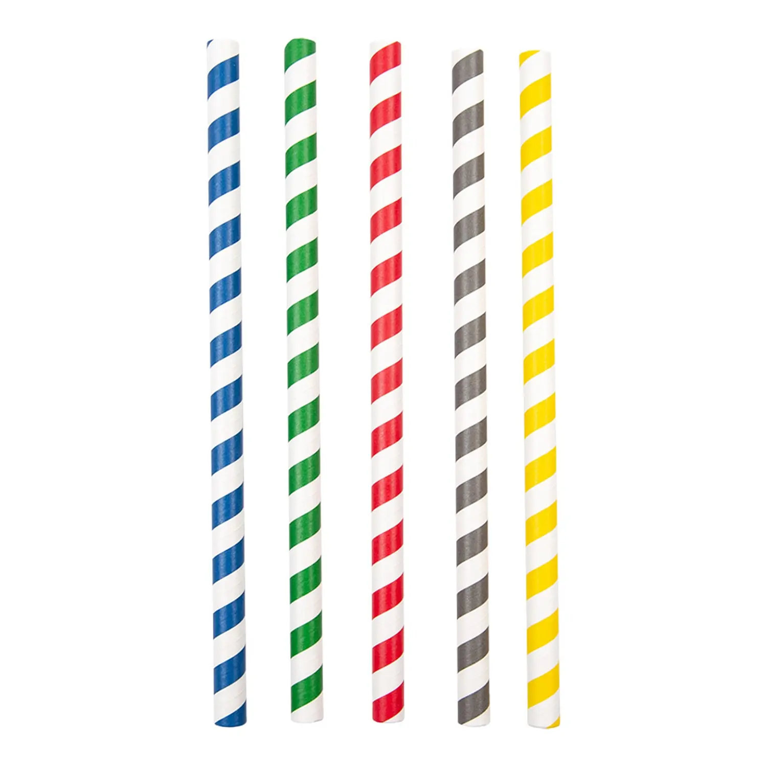 Canucce dritte a strisce 'paper'  ø1x20 cm colori varie carta (2400 unità)