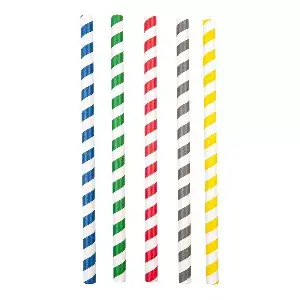 Palhinhas direitas riscas 'paper'  ø1x20 cm sortido papel (2400 unidade)