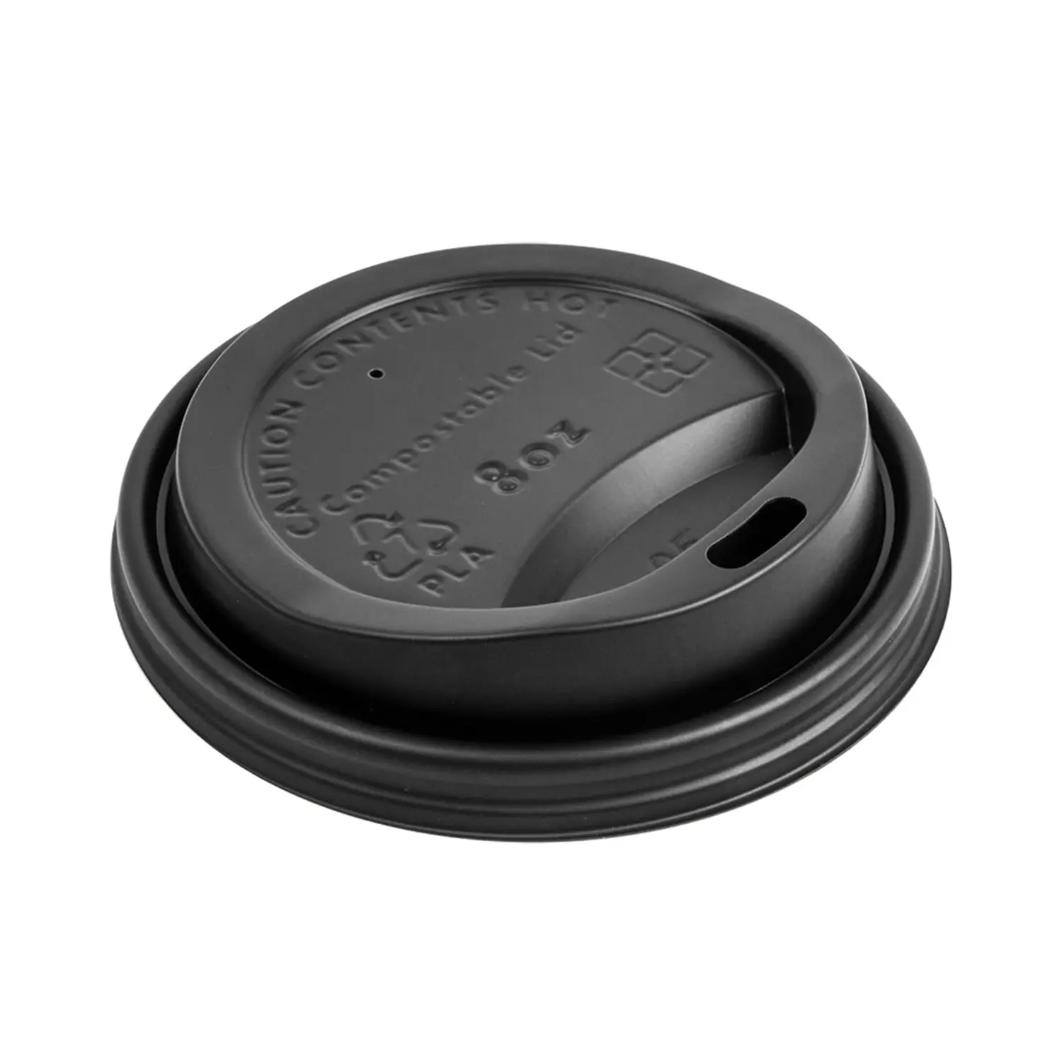 Coperchi per bicchieri 240 ml biodegradable  nero cpla (1000 unità)