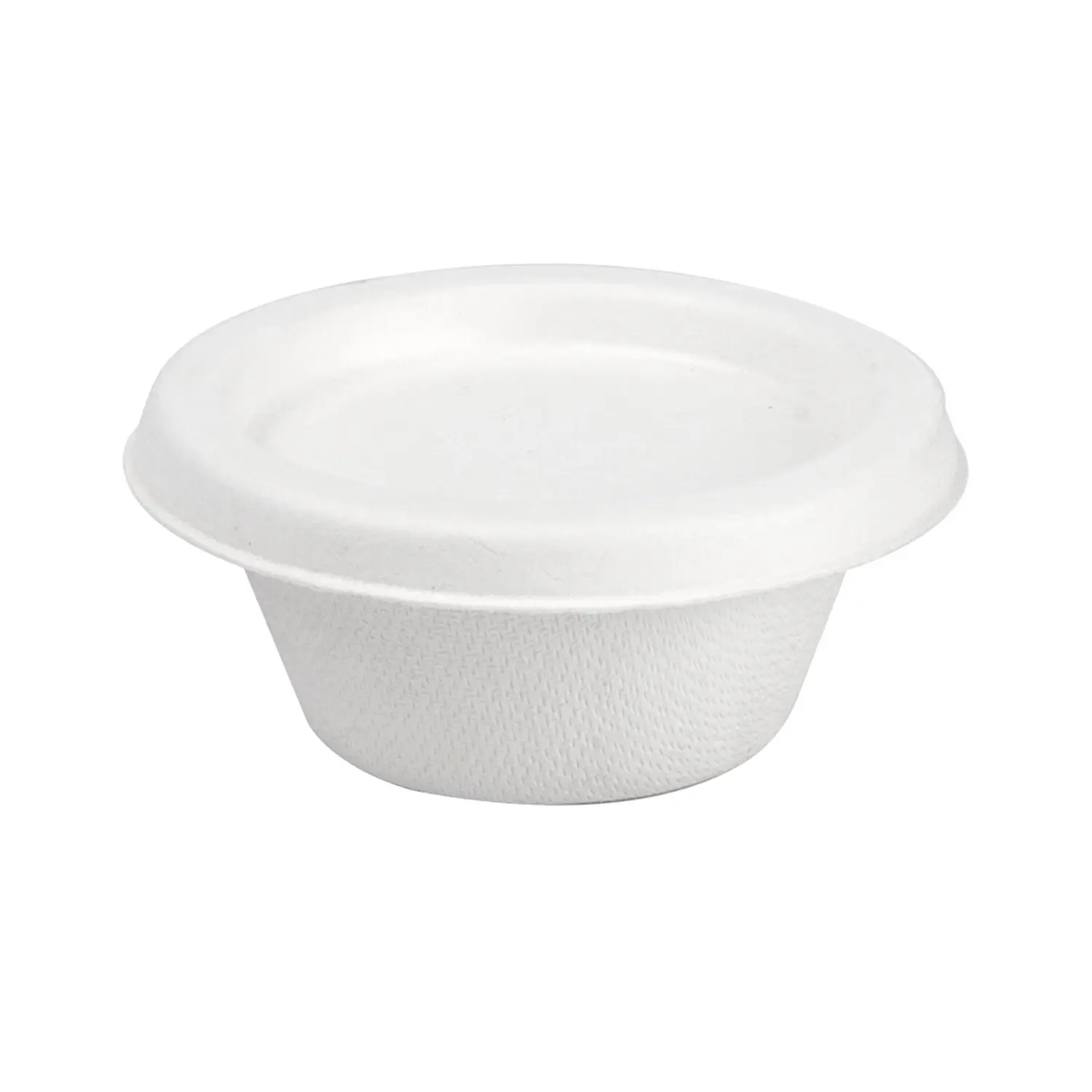 Mini terrine + coperchi 'bionic' 60 ml ø 6,9x3+0,7 cm bianco bagassa (1000 unità)