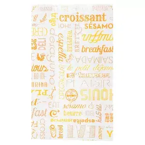 Bolsas croissants orange parole 32 g/m2 12+5x22 cm blanco celulosa (500 unid.)