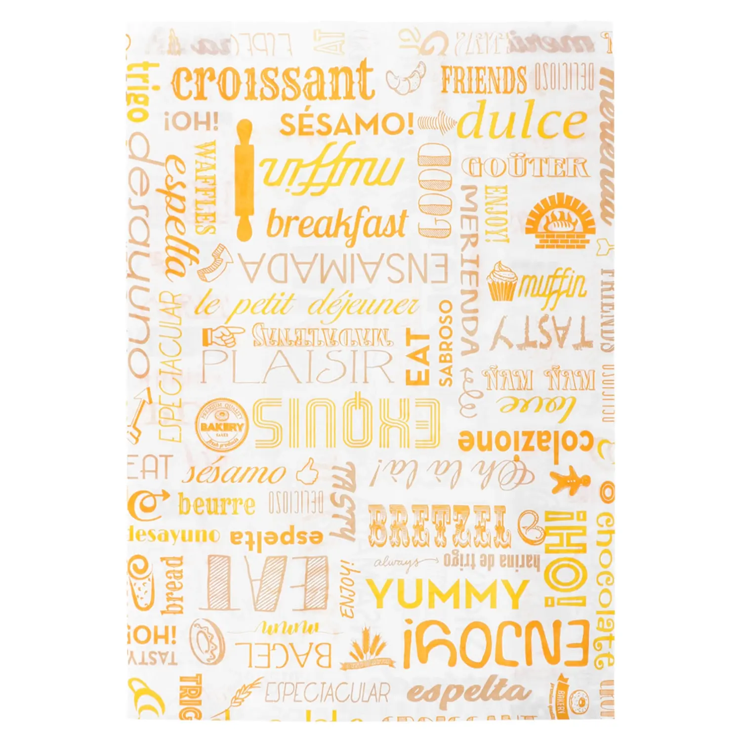 Bolsas croissants orange parole 32 g/m2 19+8x26 cm blanco celulosa (500 unid.)