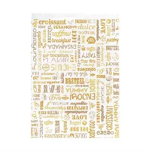 Sacchetti croissant orange parole 33 g/m2 26+8x35 cm bianco cellulosa (250 unità)