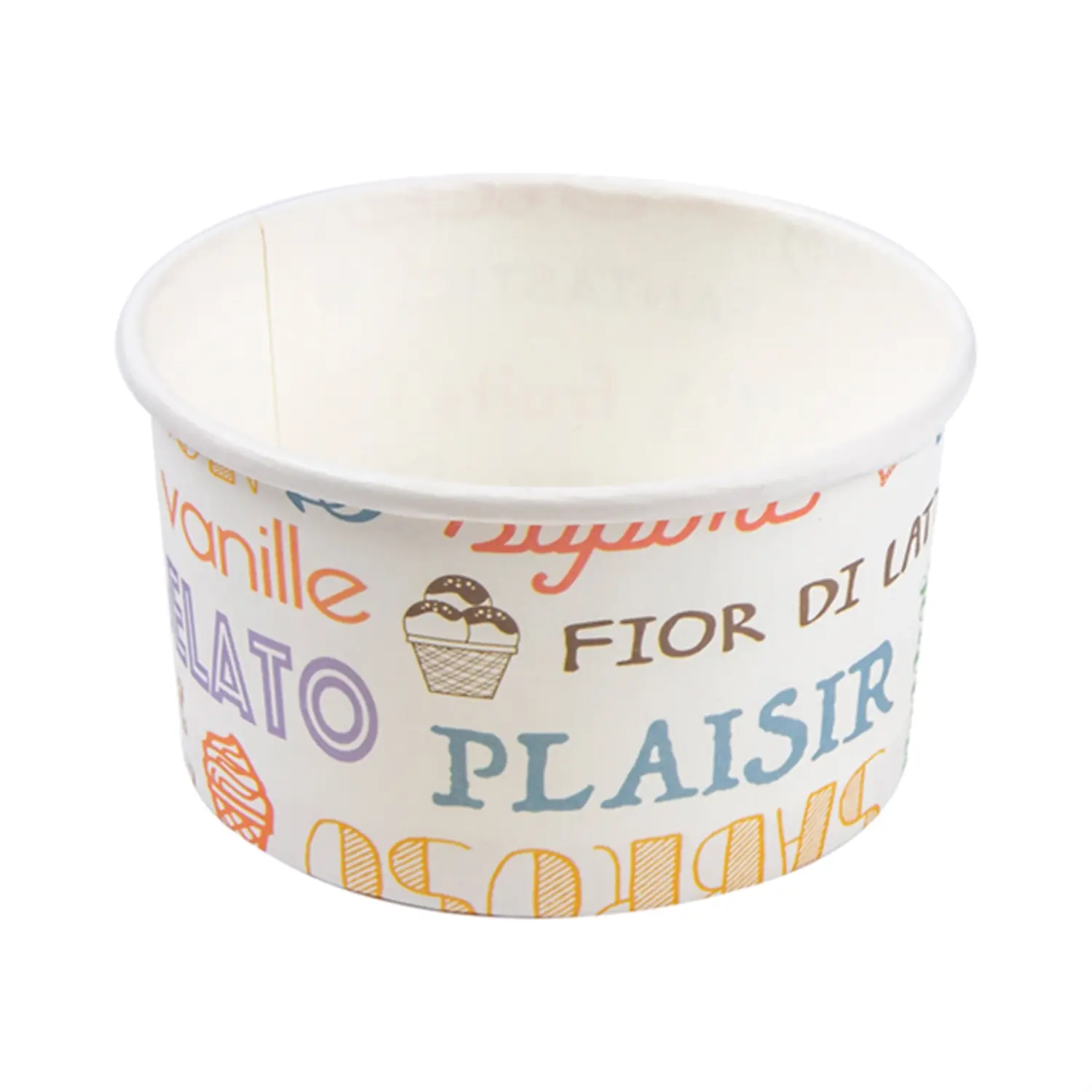 Tarrinas helados parole 90 ml 210 + 18 pe g/m2 ø7,2x4 cm blanco cartoncillo (2000 unid.)