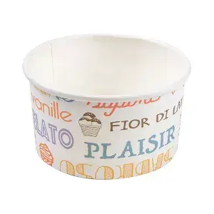 Tarrinas helados parole 90 ml 210 + 18 pe g/m2 ø7,2x4 cm blanco cartoncillo (2000 unid.)
