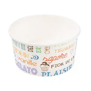 Tarrinas helados parole 180 ml 250 + 18 pe g/m2 ø 8,7x5,2 cm blanco cartoncillo (2000 unid.)