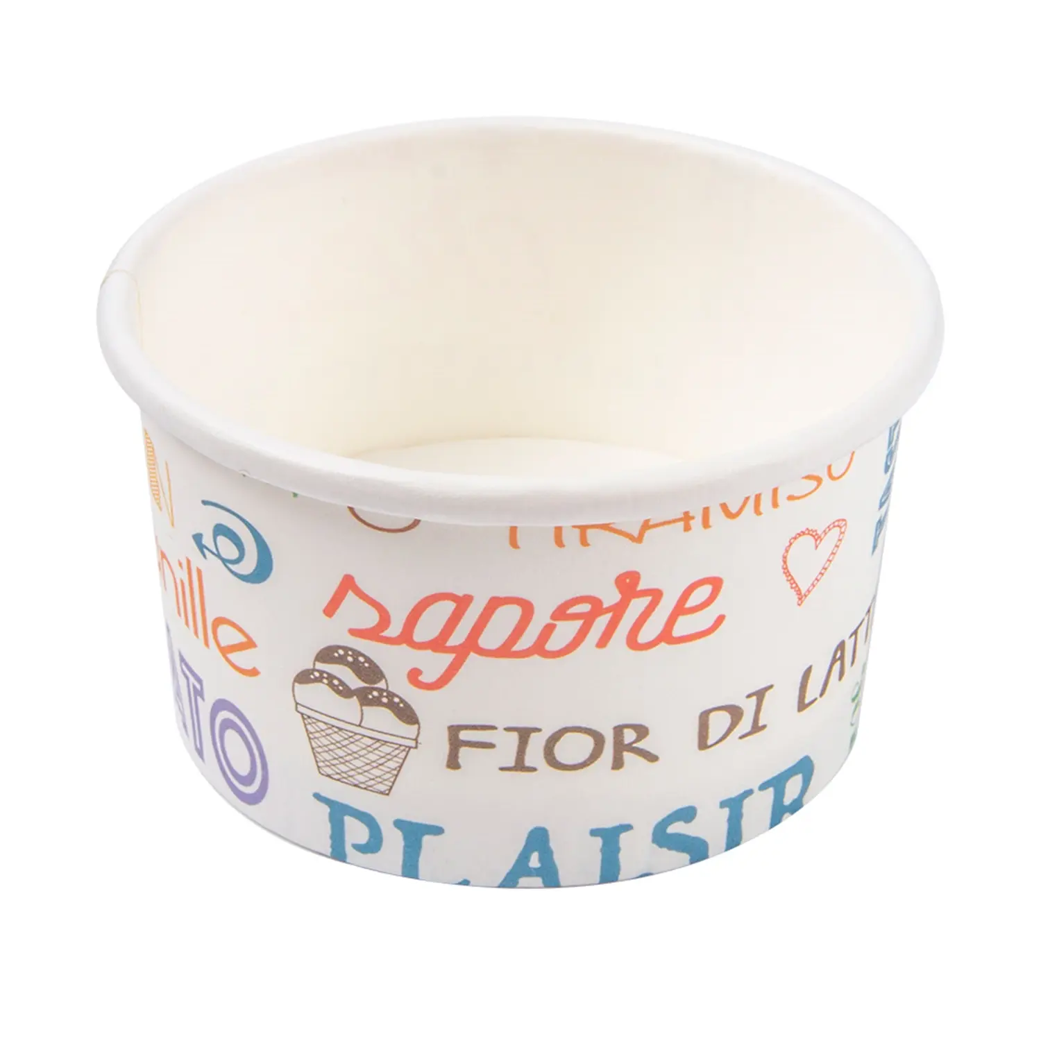 Tarrinas helados parole 70 ml 210 + 18 pe g/m2 ø6,5x3,9 cm blanco cartoncillo (2000 unid.)